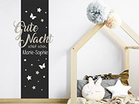 Wandtattoo Banner Gute Nacht Schlaf schön im Kinderzimmer