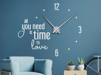 Wandtattoo Uhr All you need is time in weiß