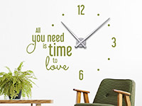 Wanduhr Wandtattoo Uhr All you need is time in Farbe