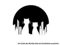 Wandtattoo Skyline mit Katzen