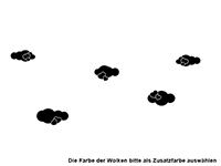Wandtattoo Herzballons mit Wolken