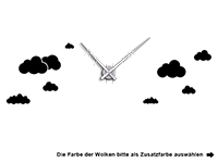 Wandtattoo Uhr Heißluftballon Motivansicht