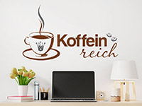 Wandtattoo Koffeinreich am Arbeitsplatz