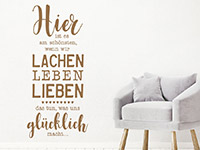 Spruch Wandtattoo Hier ist es am schönsten... auf hellem Hintergrund