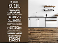 Küchen Wandtattoo In dieser Küche kochen wir...in weiß