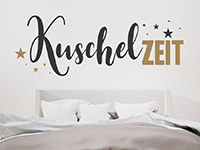 Wandtattoo Kuschelzeit im Schlafzimmer