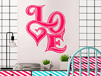 Lettering Wandtattoo Love in pink