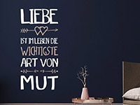 Romantisches Wandtattoo Liebe ist im Leben die wichtigste...