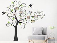 Wandtattoo Verspielter Baum mit Fotorahmen