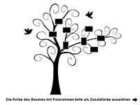 Wandtattoo Verspielter Baum mit Fotorahmen Motivansicht