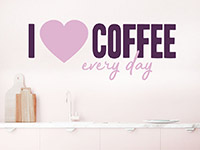 Wandtattoo I love coffee in der Küche