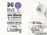 Wandtattoo Du bist unser großes Glück im Kinderzimmer