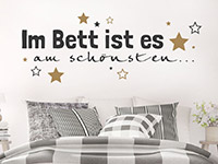 Wandtattoo Im Bett ist es am schönsten... im Schlafzimmer