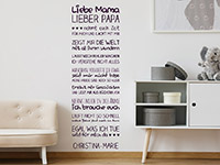 Wandtattoo Banner Kinder Mama Papa im Kinderzimmer