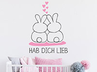 Wandtattoo Hab dich lieb Häschen