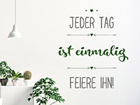 Zweifarbiges Wandtattoo Jeder Tag ist einmalig