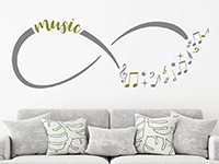 Wandtattoo Music Infinity im Wohnzimmer