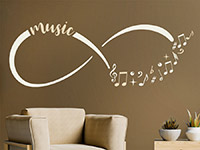 Musik Wandtattoo Music Infinity auf dunklem Hintergrund