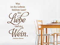 Wandtattoo Die Liebe und der Wein in der Küche