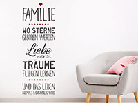 Wandtattoo Familie wo Sterne geboren werden