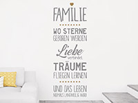 Wandtattoo Familie wo Sterne geboren werden im Wohnzimmer