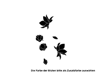 Wandtattoo Notenschlüssel Ornament mit Blüten