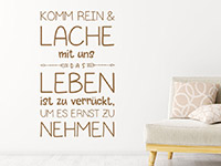 Wandtattoo Komm rein und lache im Flur