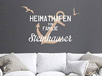 Wandtattoo Heimathafen Familie Wunschname | Bild 2