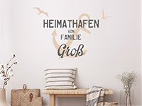 Wandtattoo Heimathafen Familie Wunschname | Bild 3