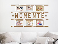 Wandtattoo Vintage Fotorahmen Momente im Wohnzimmer