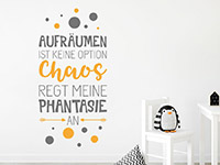 Chaos Wandtattoo Aufräumen ist keine Option in bunt