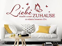 Wandtattoo Liebe macht unser Zuhause im Wohnzimmer