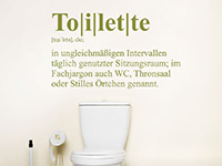 WC Wandtattoo Definition Toilette auf heller Wand