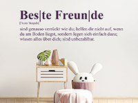 Wandtattoo Beste Freunde Definition in Farbe im Kinderzimmer