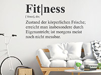 Wandtattoo Fitness Definition im Wohnzimmer