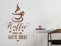 Wandtattoo Kaffee ist immer eine gute Idee am Arbeitsplatz