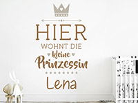 Kinder Wandtattoo Kleine Prinzessin mit Wunschname in Farbe