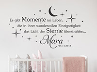 Wandtattoo Momente im Leben mit Wunschname im Kinderzimmer