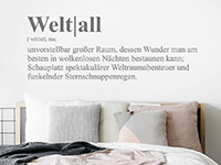 Wandtattoo Weltall Definition im Schlafzimmer