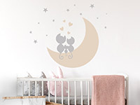 Wandtattoo Katzen im Mond im Babyzimmer