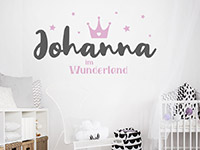 Wandtattoo Wunderland mit Name im Kinderzimmer