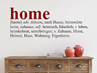 Wandtattoo Home Dictionary im Flur