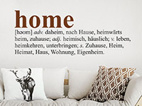 Wandtattoo Home Dictionary als Wörterbucheintrag