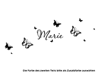 Wandtattoo Schmetterlinge mit Name Motivansicht