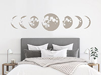 Wandtattoo Mond Phasen Vollmond im Schlafzimmer