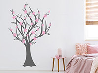 Wandtattoo Romantischer Baum im Schlafzimmer