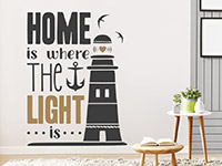 Zweifarbiges Wandtattoo Home is where the light is auf heller Wand