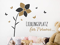 Wandtattoo Lieblingsplatz für Träume im Kinderzimmer