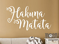 Afrikanisches Wandtattoo Hakuna Matata in weiß