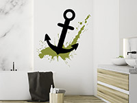 Originelles Wandtattoo Splash Anker als maritime Wanddeko